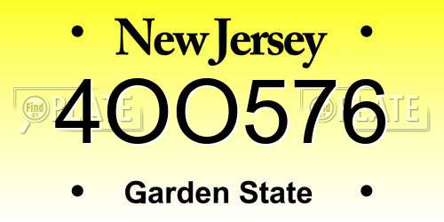 4OO576 New Jersey License Plate