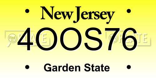 4OOS76 New Jersey License Plate
