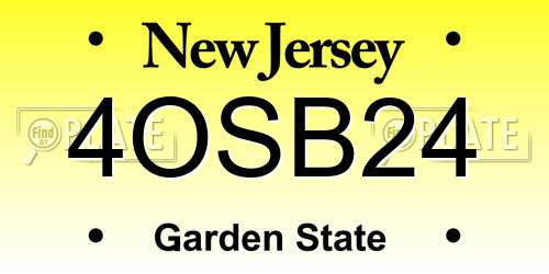 4OSB24 New Jersey License Plate
