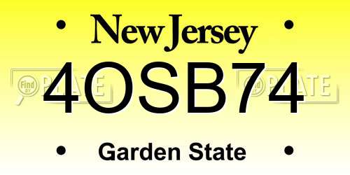 4OSB74 New Jersey License Plate