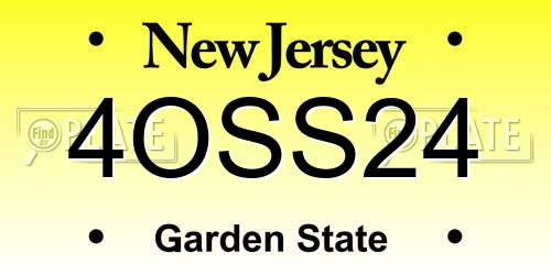 4OSS24 New Jersey License Plate