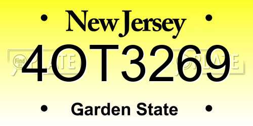 4OT3269 New Jersey License Plate