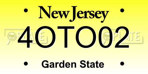 4OTO02 New Jersey License Plate