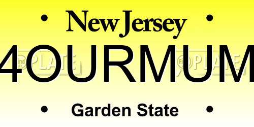 4OURMUM New Jersey License Plate