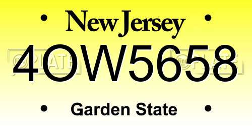 4OW5658 New Jersey License Plate
