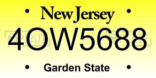 4OW5688 New Jersey License Plate