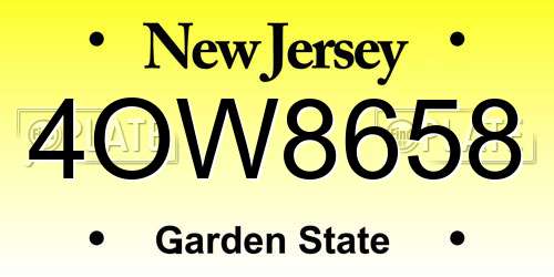 4OW8658 New Jersey License Plate