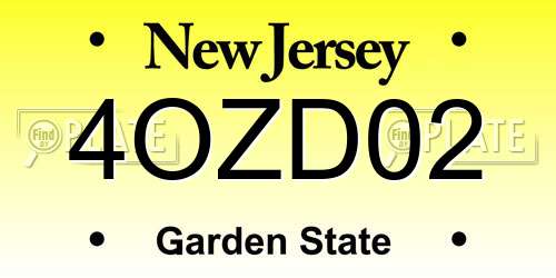 4OZD02 New Jersey License Plate