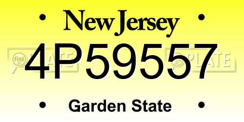 4P59557 New Jersey License Plate