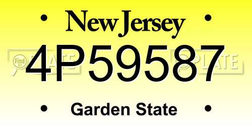 4P59587 New Jersey License Plate