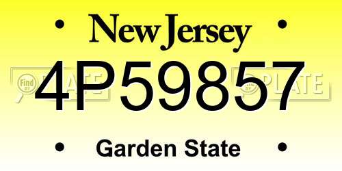 4P59857 New Jersey License Plate