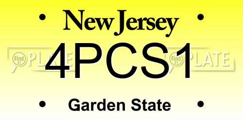 4PCS1 New Jersey License Plate
