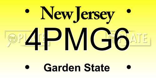 4PMG6 New Jersey License Plate