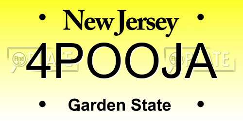4POOJA New Jersey License Plate