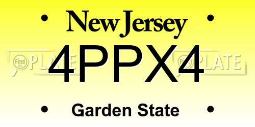 4PPX4 New Jersey License Plate