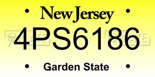 4PS6186 New Jersey License Plate