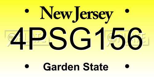 4PSG156 New Jersey License Plate