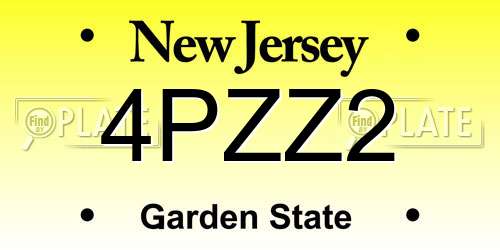 4PZZ2 New Jersey License Plate