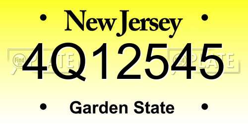 4Q12545 New Jersey License Plate