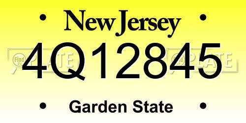 4Q12845 New Jersey License Plate