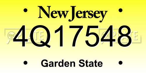 4Q17548 New Jersey License Plate