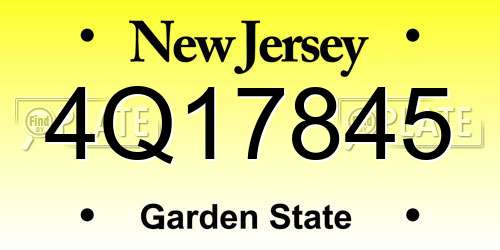 4Q17845 New Jersey License Plate