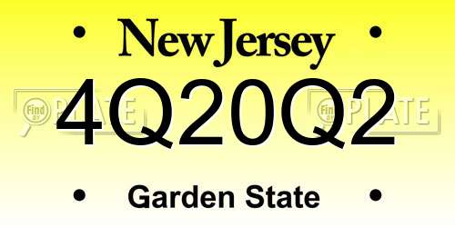 4Q20Q2 New Jersey License Plate