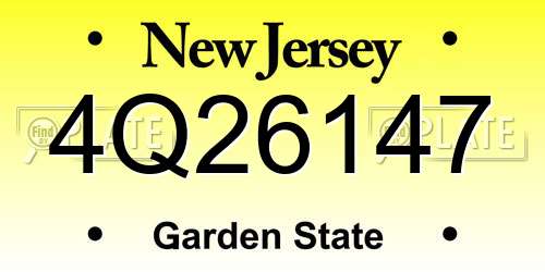 4Q26147 New Jersey License Plate