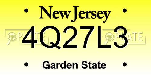 4Q27L3 New Jersey License Plate