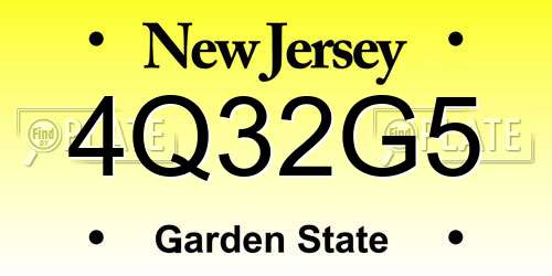 4Q32G5 New Jersey License Plate