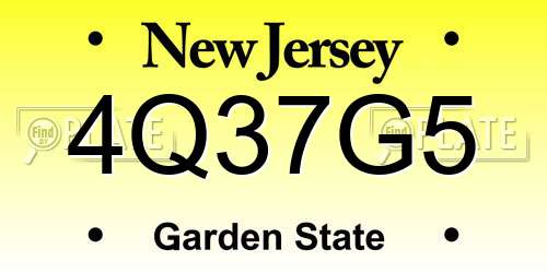 4Q37G5 New Jersey License Plate