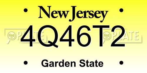 4Q46T2 New Jersey License Plate