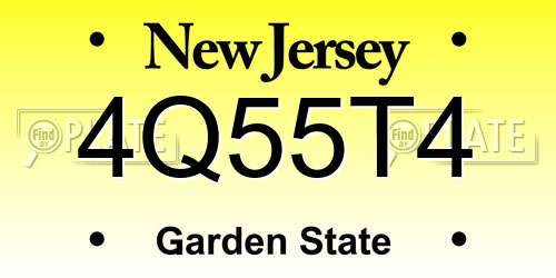 4Q55T4 New Jersey License Plate