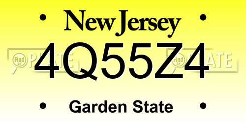 4Q55Z4 New Jersey License Plate