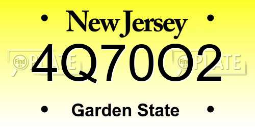 4Q70O2 New Jersey License Plate
