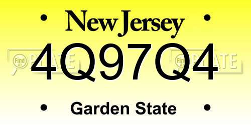 4Q97Q4 New Jersey License Plate