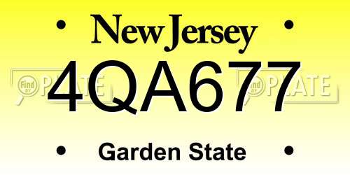 4QA677 New Jersey License Plate