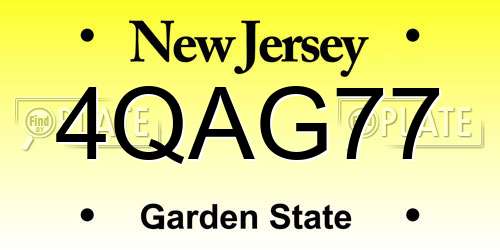 4QAG77 New Jersey License Plate
