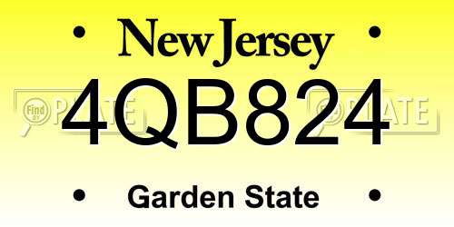 4QB824 New Jersey License Plate