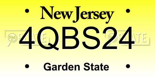 4QBS24 New Jersey License Plate