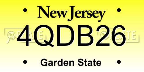 4QDB26 New Jersey License Plate