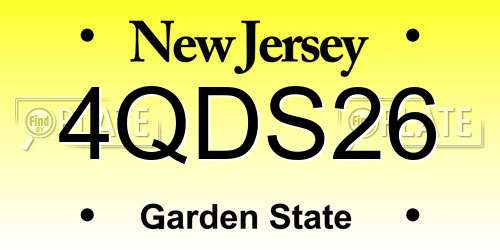 4QDS26 New Jersey License Plate