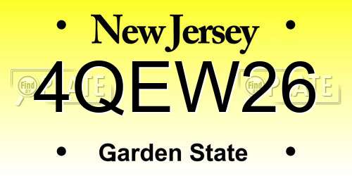 4QEW26 New Jersey License Plate