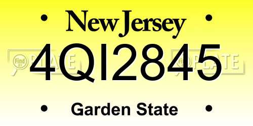 4QI2845 New Jersey License Plate