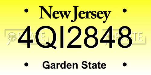 4QI2848 New Jersey License Plate