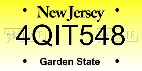 4QIT548 New Jersey License Plate