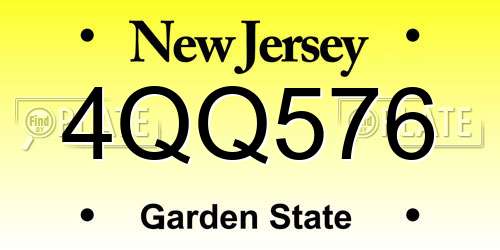 4QQ576 New Jersey License Plate