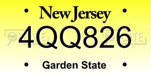 4QQ826 New Jersey License Plate