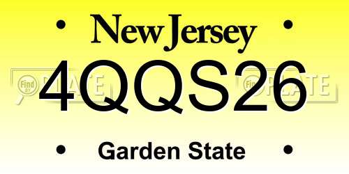4QQS26 New Jersey License Plate