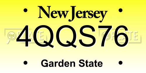 4QQS76 New Jersey License Plate